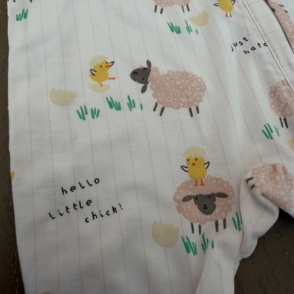 Angel Dear Newborn Baby Girl Easter Baby Chicks Long-Sleeve Footie • Size NB - Picture 12 of 13